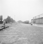 859290 Gezicht op de laad- en losplaats van het N.S.-station Leerdam te Leerdam.